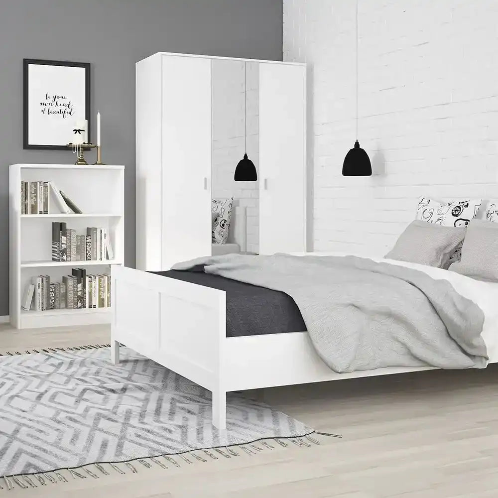 4 You Medium Wide Bookcase In Pearl White - Price Crash Furniture