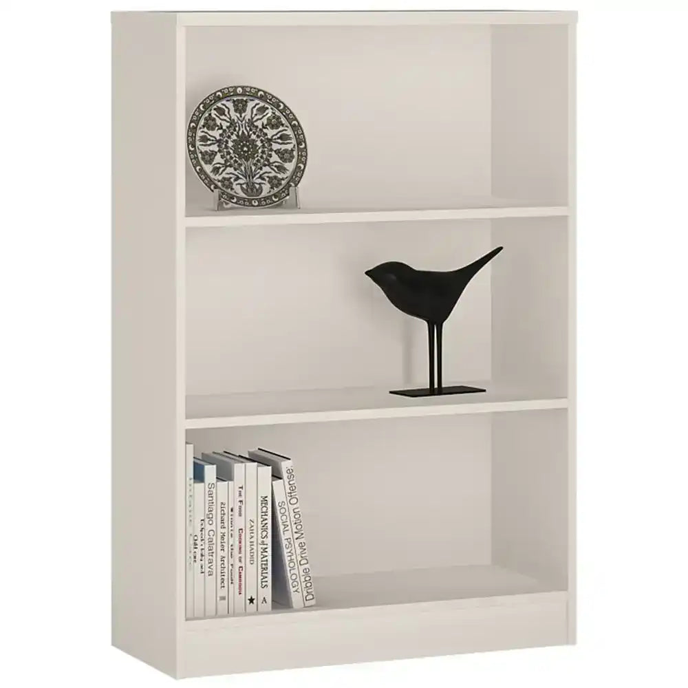 4 You Medium Wide Bookcase In Pearl White - Price Crash Furniture