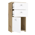 Best Chest Storage Cabinet 2 Drawers 1 Door In Artisan Oak/White - Price Crash Furniture