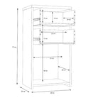 Best Chest Storage Cabinet 2 Drawers 1 Door In Artisan Oak/White - Price Crash Furniture