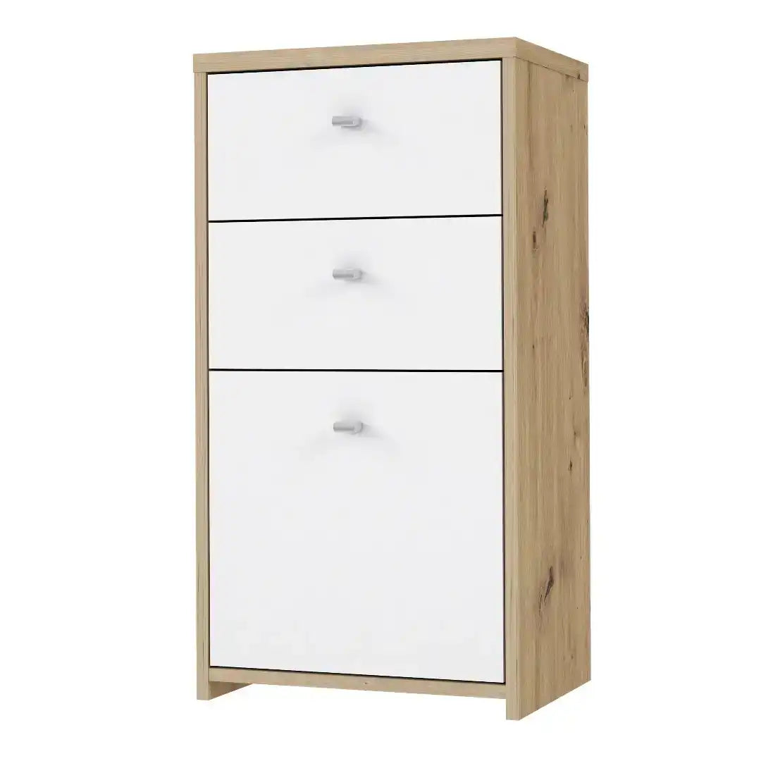 Best Chest Storage Cabinet 2 Drawers 1 Door In Artisan Oak/White - Price Crash Furniture