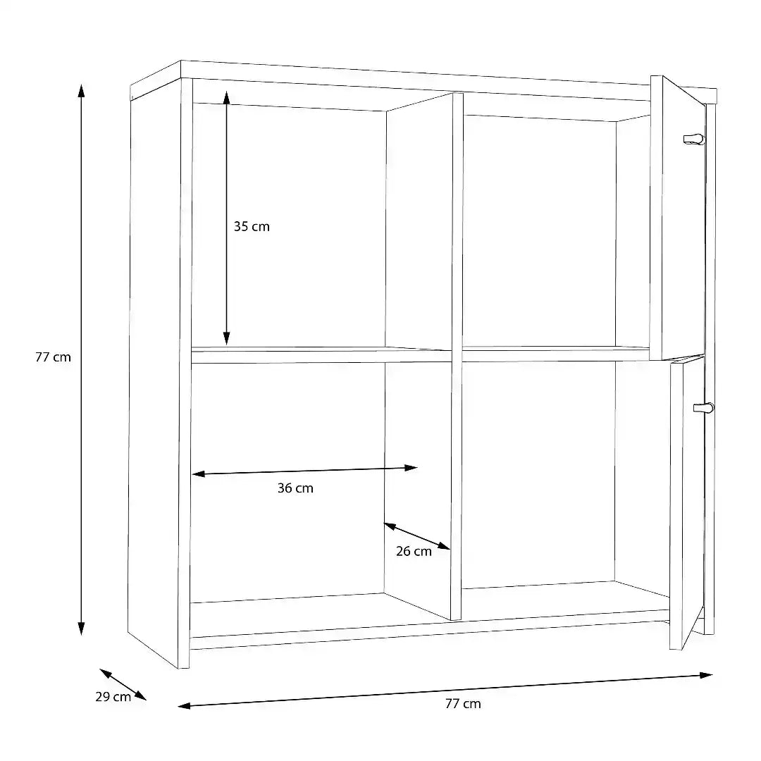 Best Chest Storage Cabinet with 4 Doors in Artisan Oak/White - Price Crash Furniture