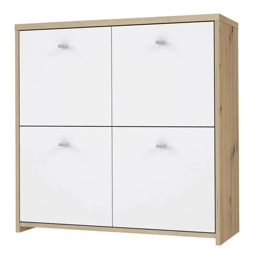 Best Chest Storage Cabinet with 4 Doors in Artisan Oak/White - Price Crash Furniture