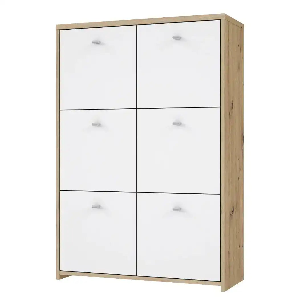 Best Chest Storage Cabinet with 6 Doors in Artisan Oak/White - Price Crash Furniture