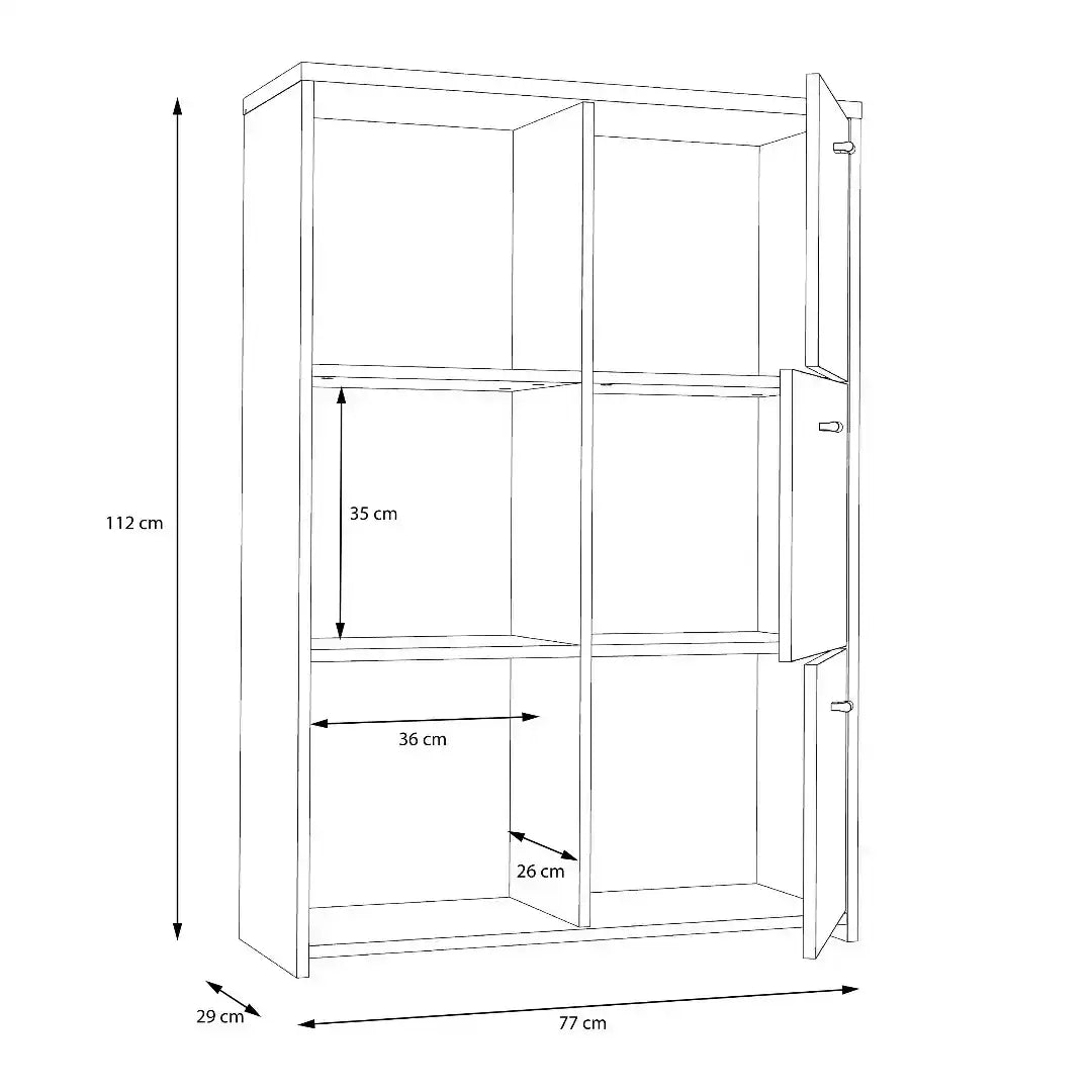 Best Chest Storage Cabinet with 6 Doors in Artisan Oak/White - Price Crash Furniture