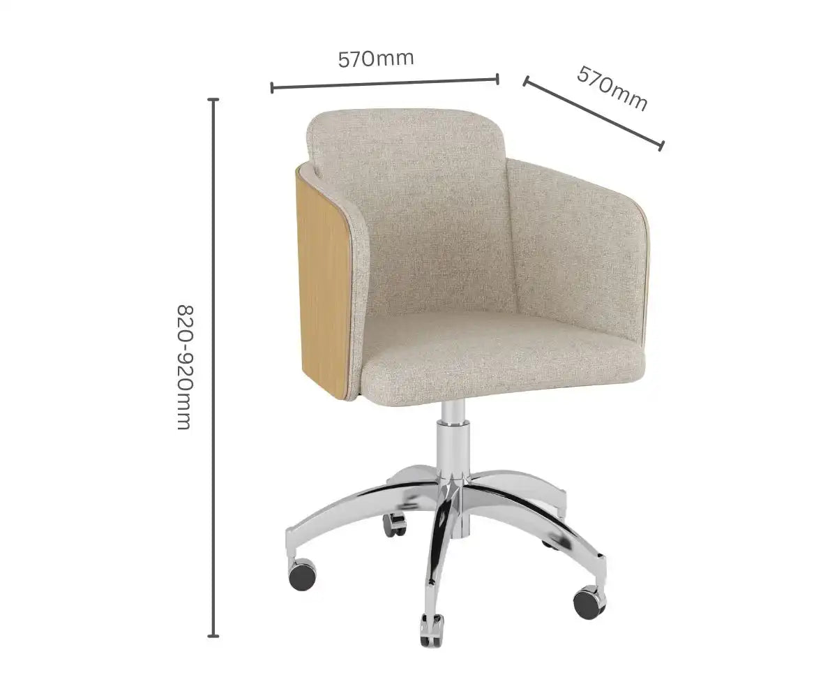 PC812 San Francisco Fabric Office Chair in Oak - Price Crash Furniture
