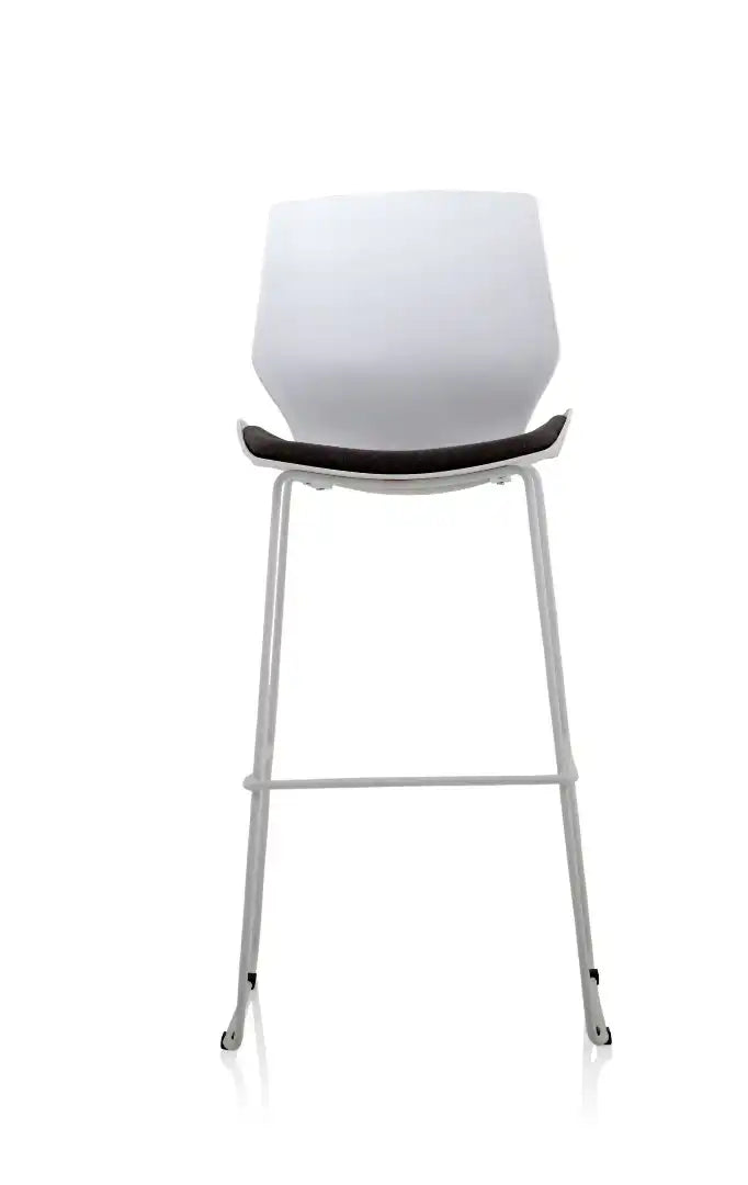Florence White Frame Fabric Seat High Stool Chair - Price Crash Furniture