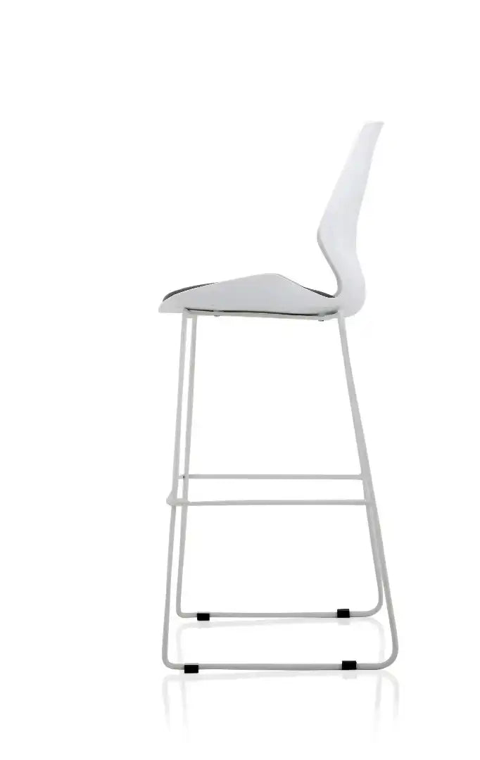 Florence White Frame Fabric Seat High Stool Chair - Price Crash Furniture