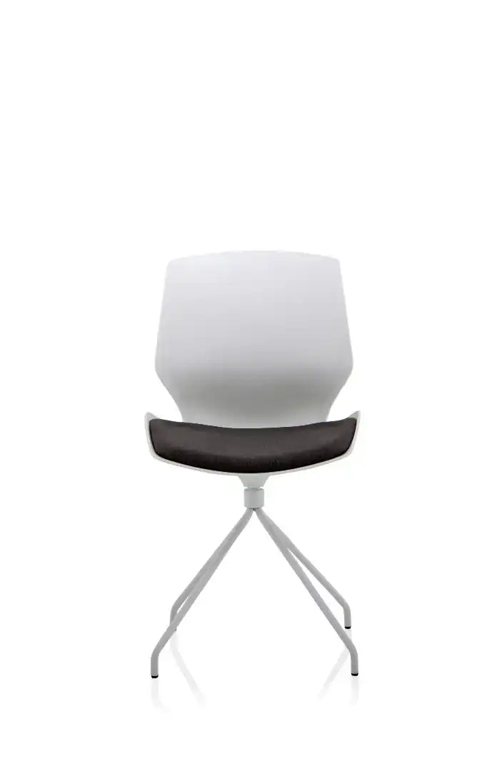 Florence Spindle White Frame Fabric Seat Visitor Chair - Price Crash Furniture