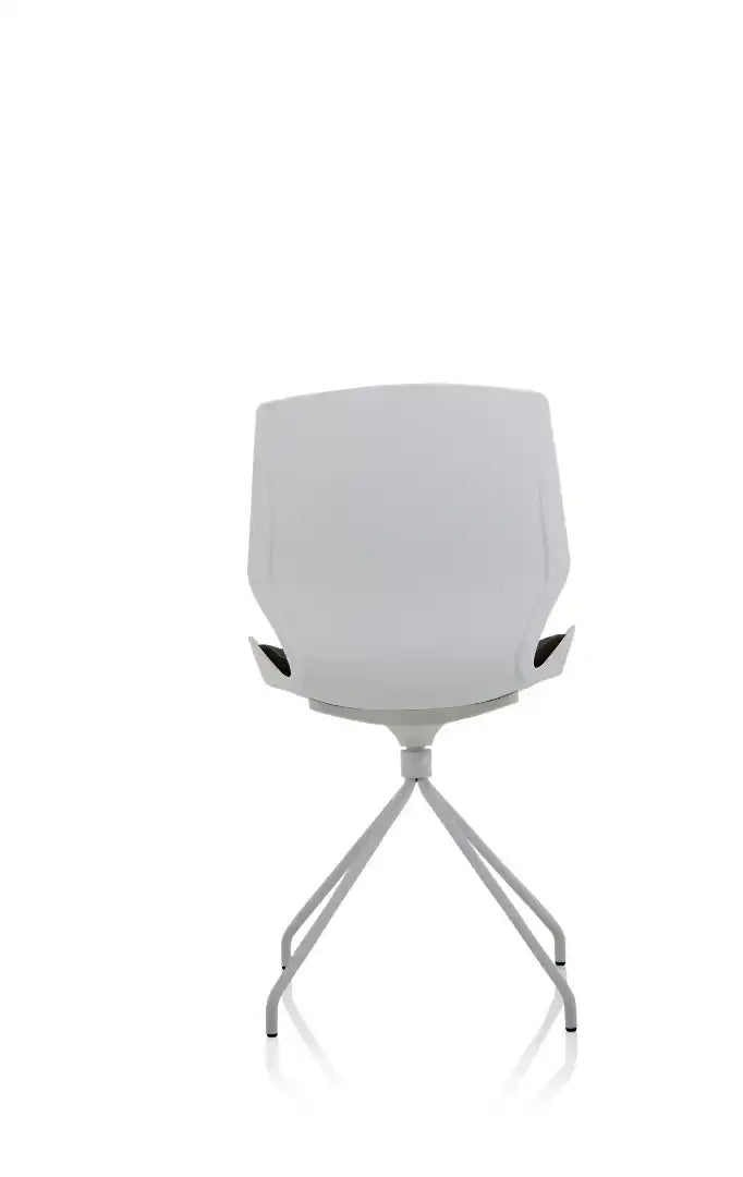 Florence Spindle White Frame Fabric Seat Visitor Chair - Price Crash Furniture