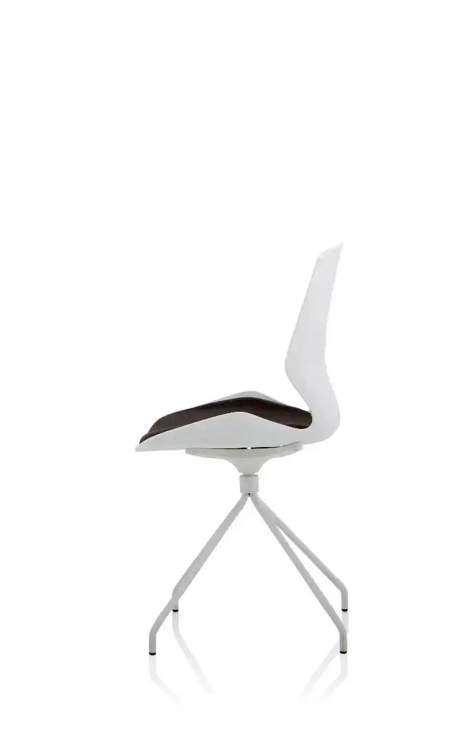 Florence Spindle White Frame Fabric Seat Visitor Chair - Price Crash Furniture