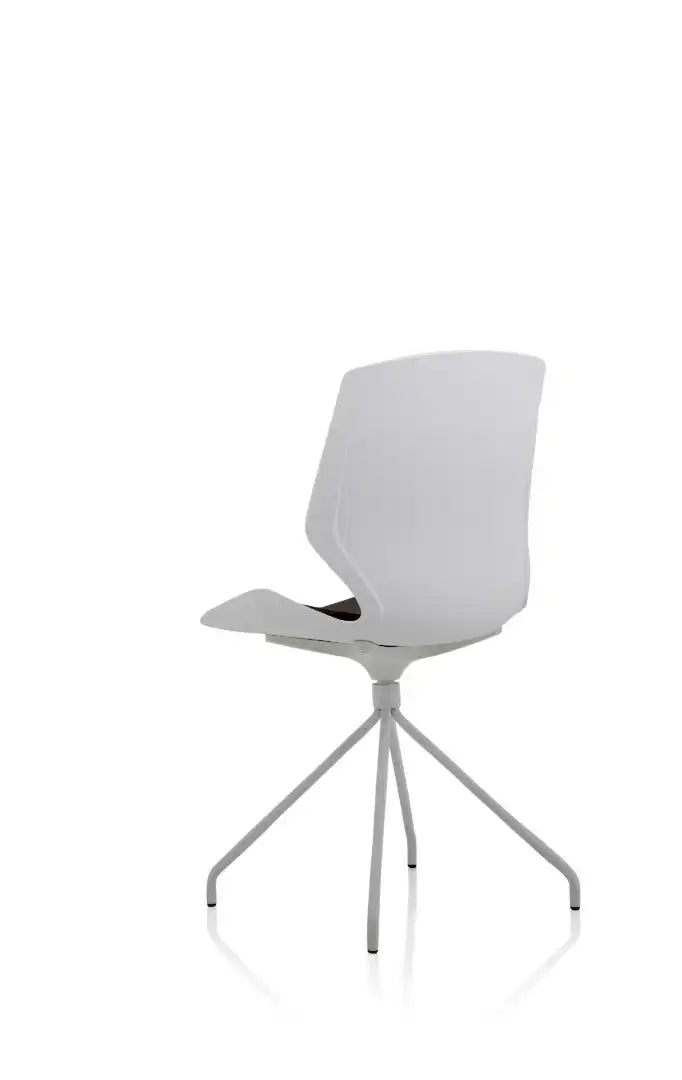Florence Spindle White Frame Fabric Seat Visitor Chair - Price Crash Furniture