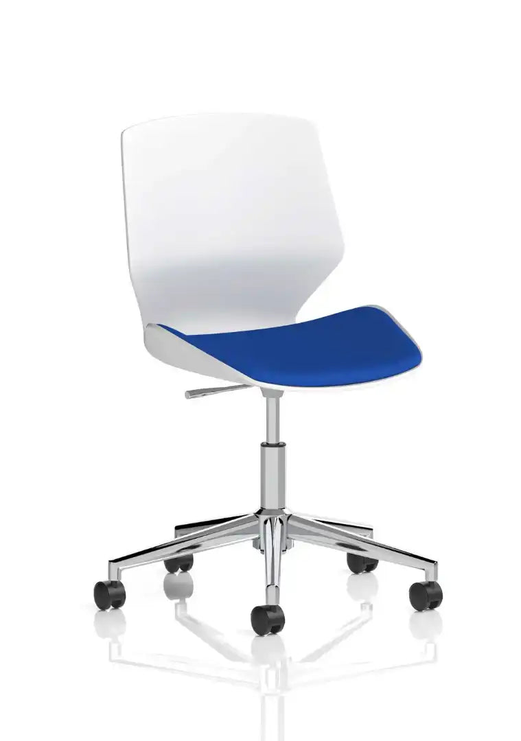 Florence 5 Star Base White Frame Fabric Visitor Chair - Price Crash Furniture