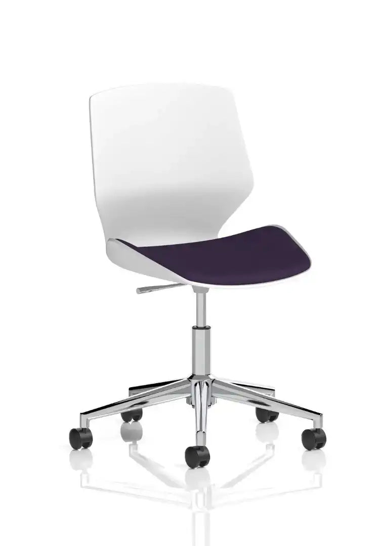 Florence 5 Star Base White Frame Fabric Visitor Chair - Price Crash Furniture