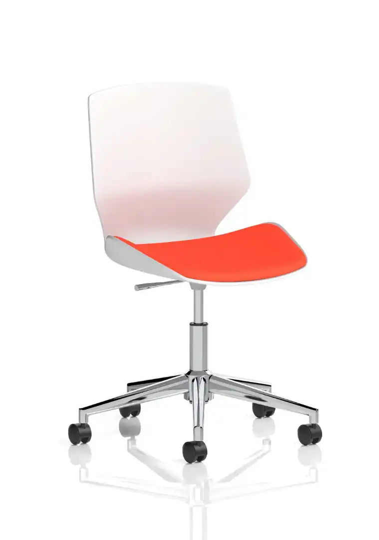 Florence 5 Star Base White Frame Fabric Visitor Chair - Price Crash Furniture