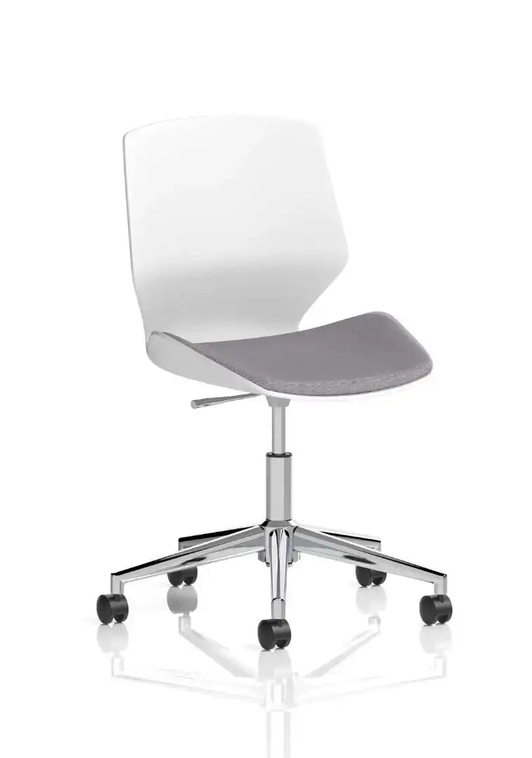Florence 5 Star Base White Frame Fabric Visitor Chair - Price Crash Furniture