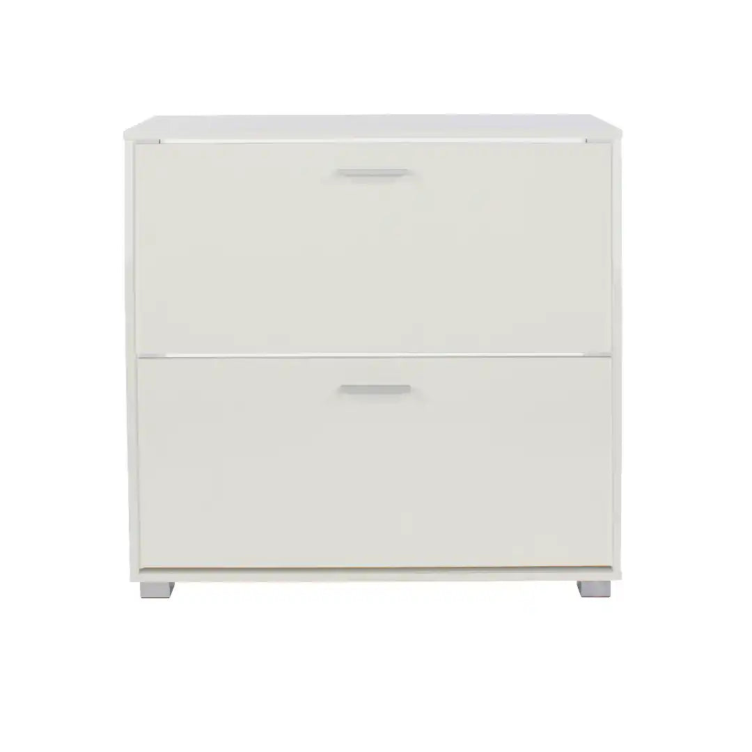 Lido - White high gloss 2 door shoe cabinet - Price Crash Furniture