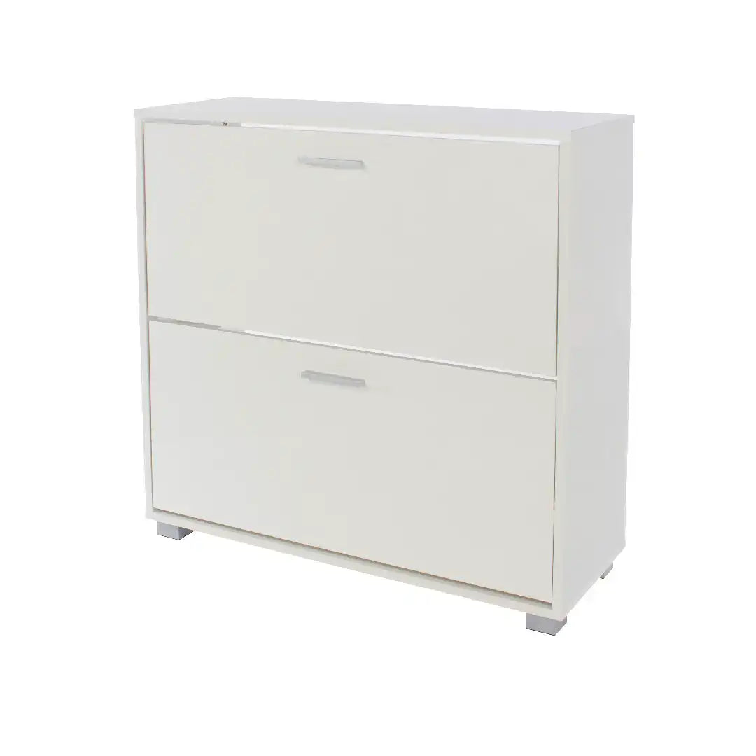 Lido - White high gloss 2 door shoe cabinet - Price Crash Furniture
