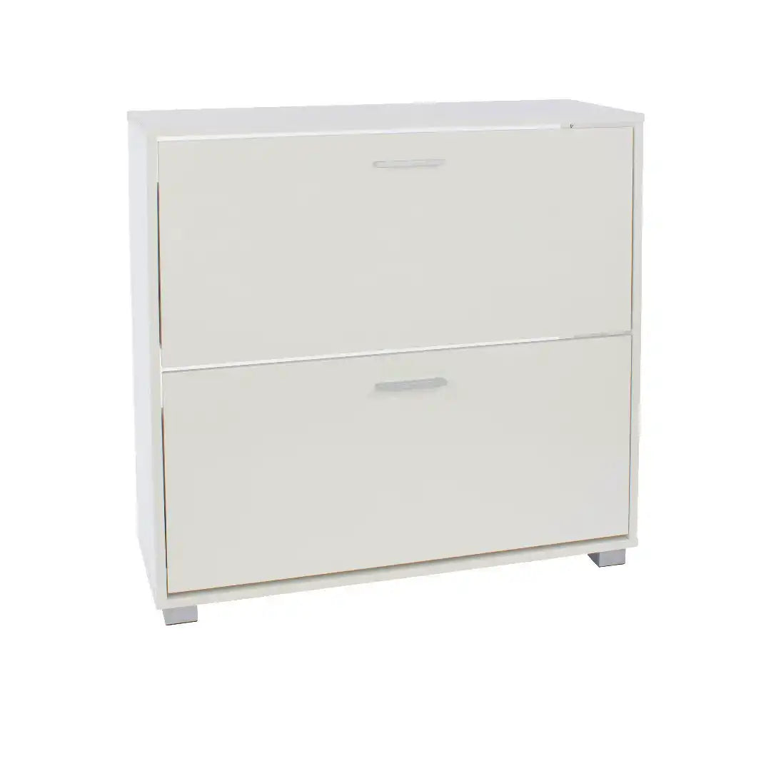 Lido - White high gloss 2 door shoe cabinet - Price Crash Furniture
