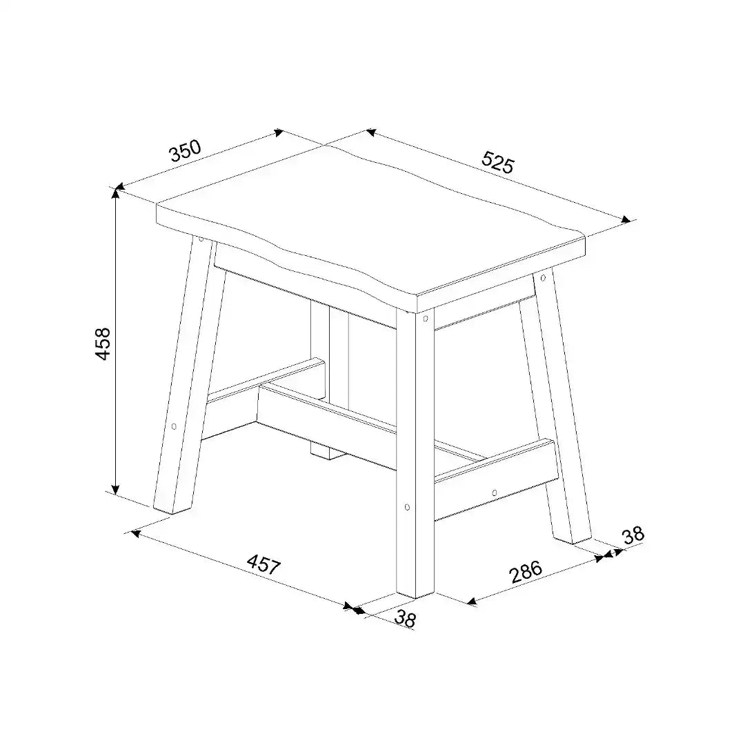 Corona Black Bench seat - live edge single dining bench seats (pair) - Price Crash Furniture
