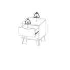 Ikast Nightstand 1 Drawer in Jackson Hickory and White - Price Crash Furniture