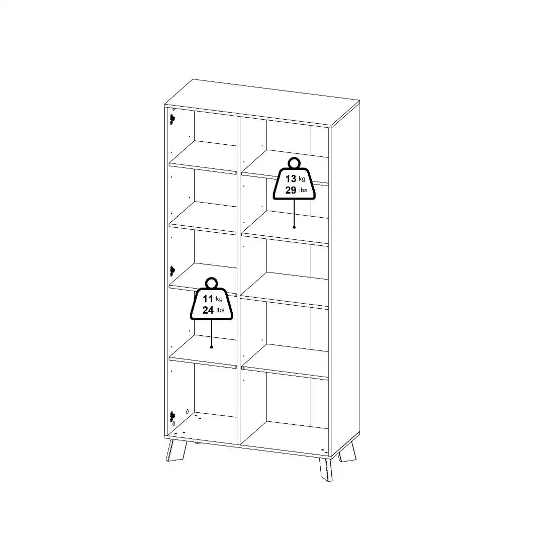 Ikast China Cabinet 2 Doors in Jackson Hickory and White - Price Crash Furniture