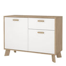 Ikast Sideboard 2 Doors + 1 Drawer in Jackson Hickory and White - Price Crash Furniture