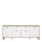 Ikast Sideboard 4 Doors + 1 Drawer in Jackson Hickory and White - Price Crash Furniture