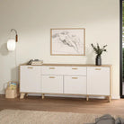 Ikast Sideboard 4 Doors + 1 Drawer in Jackson Hickory and White - Price Crash Furniture