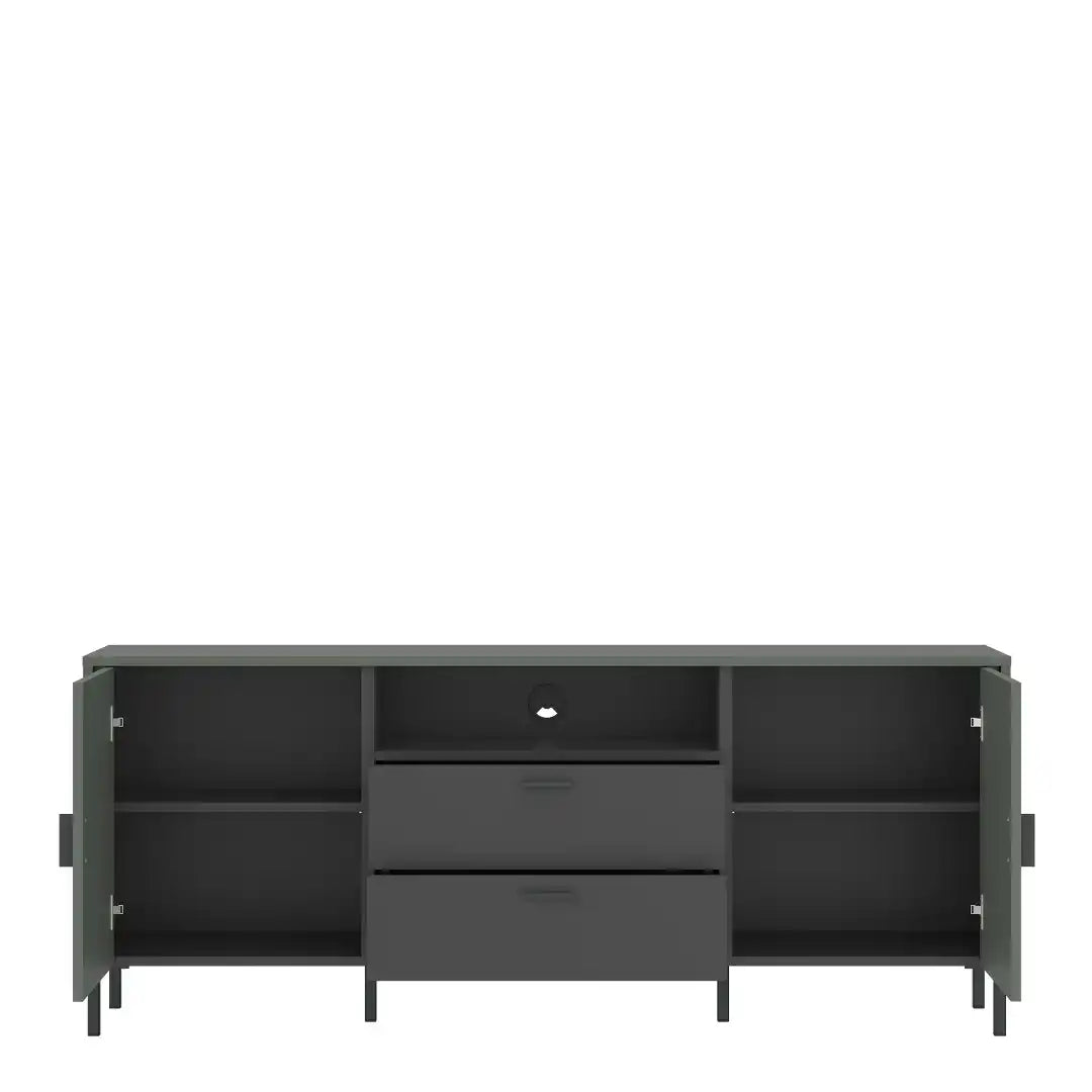 Arundel TV Cabinet 2 Door 2 Drawer 158cm Wide in Green/Grey - Price Crash Furniture