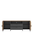 Arundel TV Cabinet 2 Door 2 Drawer 173cm Wide in Oak/Grey - Price Crash Furniture