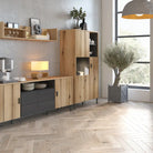 Arundel 2 Door Display Cabinet in Oak/Grey - Price Crash Furniture