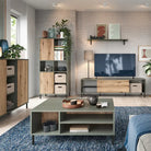 Darwin Sideboard 1 Door in Green/Oak - Price Crash Furniture