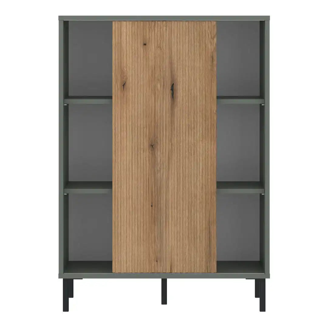 Darwin Sideboard 1 Door in Green/Oak - Price Crash Furniture