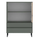Darwin Sideboard 2 Door 2 Drawer in Green/Oak - Price Crash Furniture