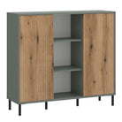 Darwin Sideboard 2 Door in Green/Oak - Price Crash Furniture