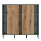 Darwin Sideboard 2 Door in Green/Oak - Price Crash Furniture