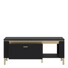 Genoa Coffee Table 1 Drawer in Black Matt/Gold - Price Crash Furniture