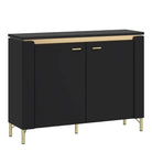 Genoa Sideboard 2 Door in Black Matt/Gold - Price Crash Furniture