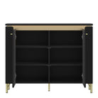 Genoa Sideboard 2 Door in Black Matt/Gold - Price Crash Furniture