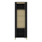 Genoa Vitrin 1 Door in Black Matt/Gold - Price Crash Furniture