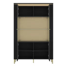 Genoa Vitrin 2 Door in Black Matt/Gold - Price Crash Furniture