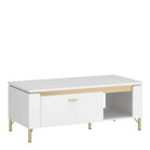 Lazio Coffee Table 1 Drawer in Alpine White/White Gloss - Price Crash Furniture