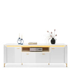 Lazio TV Cabinet 2 Door 1 Drawer in Alpine White/White Gloss - Price Crash Furniture