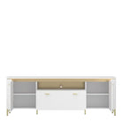 Lazio TV Cabinet 2 Door 1 Drawer in Alpine White/White Gloss - Price Crash Furniture
