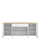 Lazio Sideboard 4 Door 2 Drawer in Alpine White/White Gloss - Price Crash Furniture