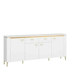 Lazio Sideboard 4 Door 2 Drawer in Alpine White/White Gloss - Price Crash Furniture