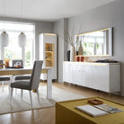 Lazio Sideboard 4 Door 2 Drawer in Alpine White/White Gloss - Price Crash Furniture