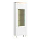 Lazio Vitrin 1 Door in Alpine White/White Gloss - Price Crash Furniture