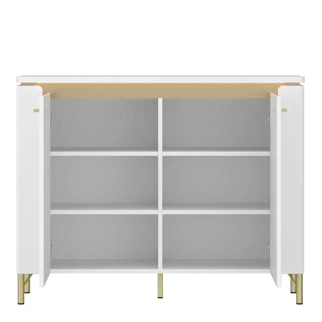 Lazio Sideboard 2 Door in Alpine White/White Gloss - Price Crash Furniture